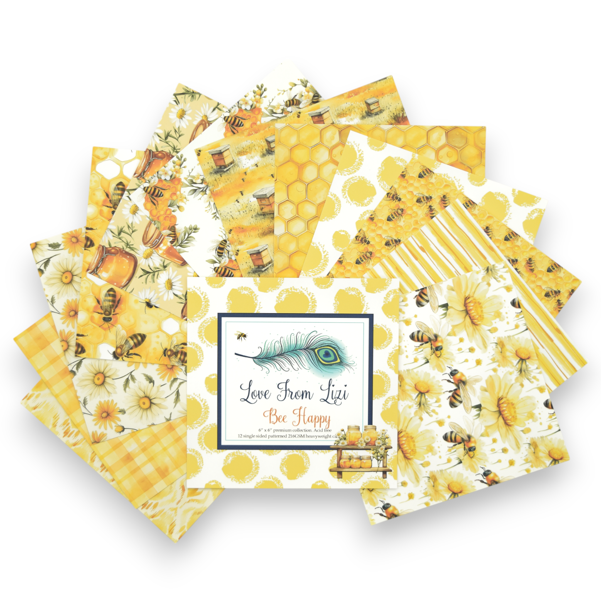 Bee Happy - 6x6 Patterned Paper Pack